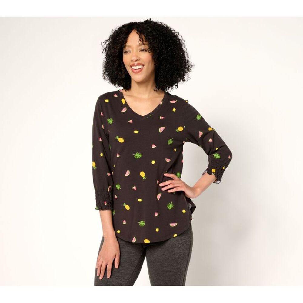 Liberare Women's Top Sz M Cottonwear+ Dose of Sunshine Tee Multi-colored